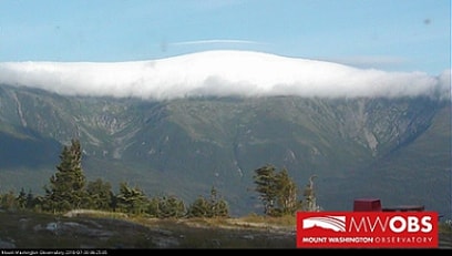 Cap cloud over Mount Washington in the Morning